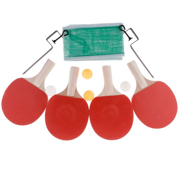 table tennis pong set - pack of 4 paddles/rackets + 4 table tennis balls - soft sponge rubber, for professional games
table tennis pong set - pack of 4 paddles/rackets + 4 table tennis balls - soft sponge rubber, for professional games