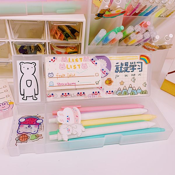 korean creative net red stationery box large capacity simple transparent matte solid color pencil box plastic for primary school students
korean creative net red stationery box large capacity simple transparent matte solid color pencil box plastic for primary school students