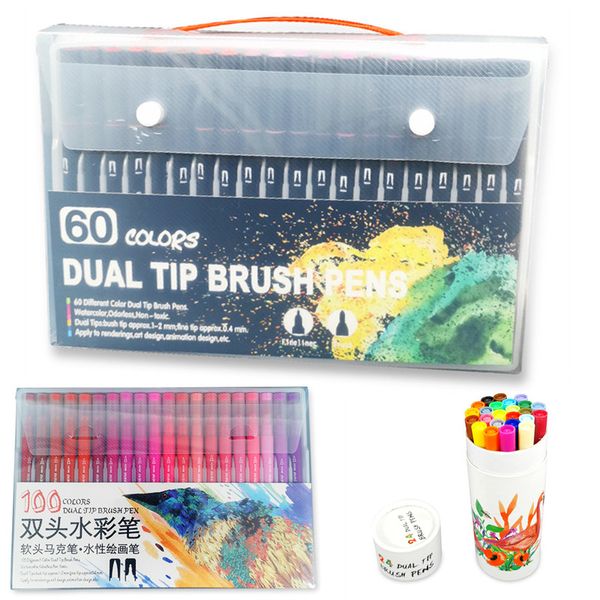 72/100 colors dual tips watercolor brush marker pen set felt-tip pens drawing painting watercolor art marker pens art supplies
72/100 colors dual tips watercolor brush marker pen set felt-tip pens drawing painting watercolor art marker pens art supplies