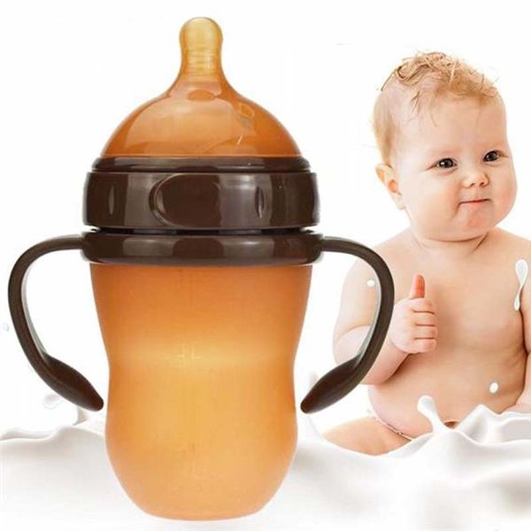 baby bottle nano silver silicone wide caliber with handle straw baby feeding bottle maternal and child supplies food feeder tool t200603
baby bottle nano silver silicone wide caliber with handle straw baby feeding bottle maternal and child supplies food feeder tool t200603