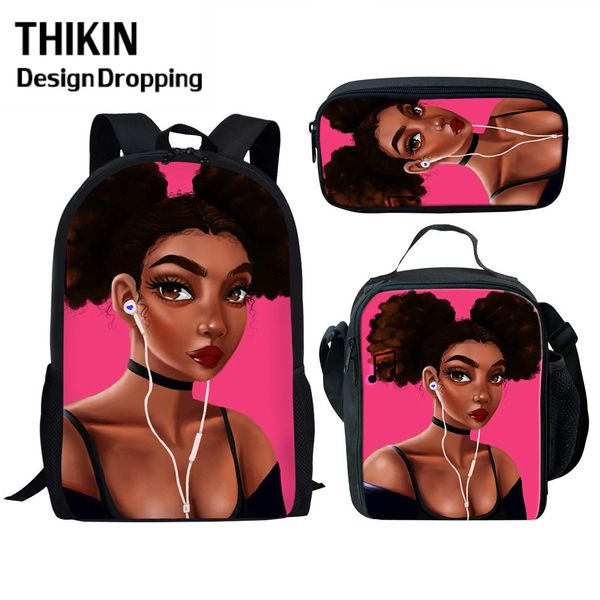 thikin children african american black art girls school bag for kids 3pcs/set student book bag mochila lunch box pencil case
thikin children african american black art girls school bag for kids 3pcs/set student book bag mochila lunch box pencil case
