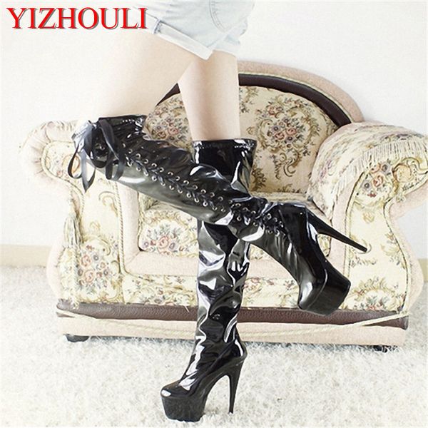 2018 fashion super thigh-high thigh high heel boots 15 cm high, 6-inch boots, thin straps, Black
2018 fashion super thigh-high thigh high heel boots 15 cm high, 6-inch boots, thin straps, Black