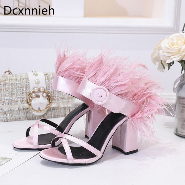 dcxnnieh summer new fashion feather decor women sandals ankle strap women pumps chunky high heels ladies shoes valentine shoes, Black
dcxnnieh summer new fashion feather decor women sandals ankle strap women pumps chunky high heels ladies shoes valentine shoes, Black