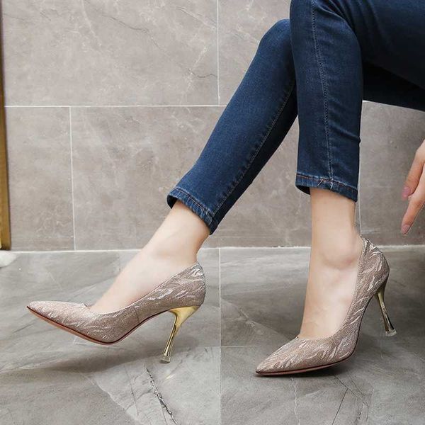 fashion slip on pointed toe pu wedding party shoes for women sandals rubber thin heels high heels women pumps shoes summer, Black