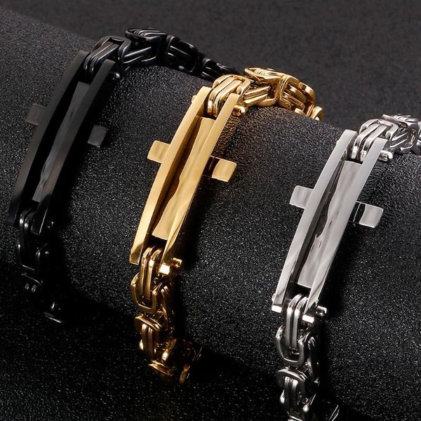 religious mens cross bracelets 2020 golden black stainless steel bracelet for men friends jewelry male name engrave
religious mens cross bracelets 2020 golden black stainless steel bracelet for men friends jewelry male name engrave
