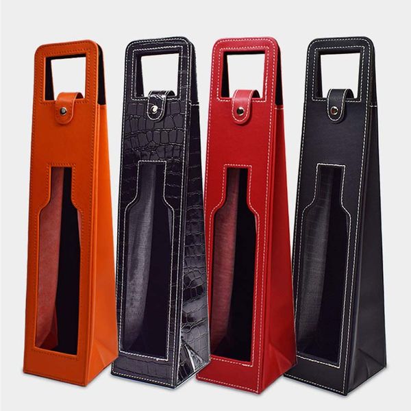 hollow out red wine bottle tote bag packaging case portable single wine bottle storage boxes with handle leather party gift wrap
hollow out red wine bottle tote bag packaging case portable single wine bottle storage boxes with handle leather party gift wrap