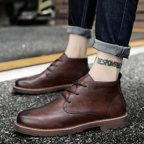 autumn men's casual boots fashion leisure business ankle boots breathable lace up man leather high shoes896, Black
autumn men's casual boots fashion leisure business ankle boots breathable lace up man leather high shoes896, Black