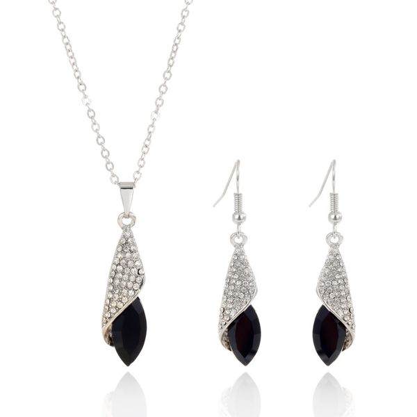 elegant vintage black gem austrian crystal silver chain jewelry sets necklace earrings set for women party jewelry joyeria
elegant vintage black gem austrian crystal silver chain jewelry sets necklace earrings set for women party jewelry joyeria