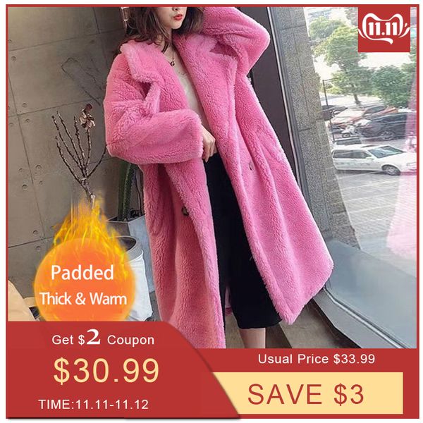 bella philosophy women winter faux fur warm long coat long sleeve female thick teddy bear coat casual loose oversize outwears, Black
bella philosophy women winter faux fur warm long coat long sleeve female thick teddy bear coat casual loose oversize outwears, Black