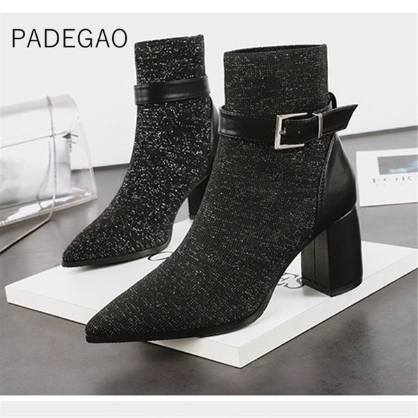 women boots 2019 ankle boots for women casual fashion sock korean winter shoes, Black
women boots 2019 ankle boots for women casual fashion sock korean winter shoes, Black