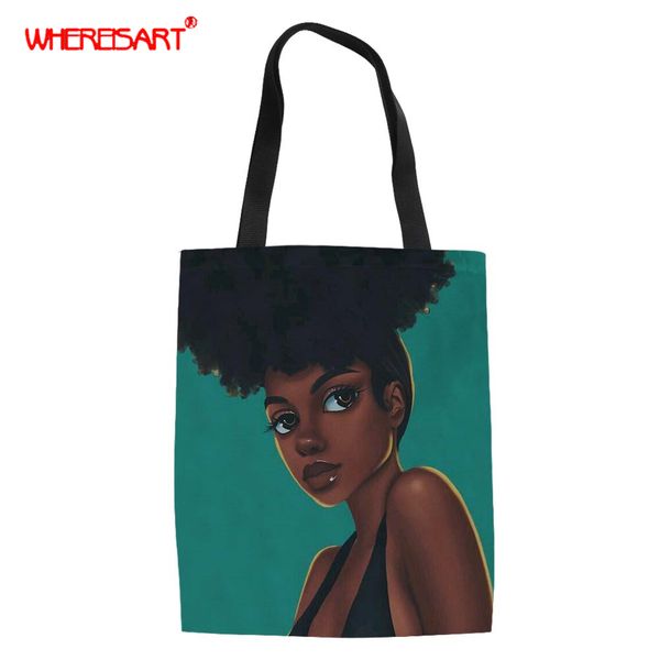 whereisart black art african girl prints tote shopping bags for women 2019 shoulder bags female casual tote
whereisart black art african girl prints tote shopping bags for women 2019 shoulder bags female casual tote