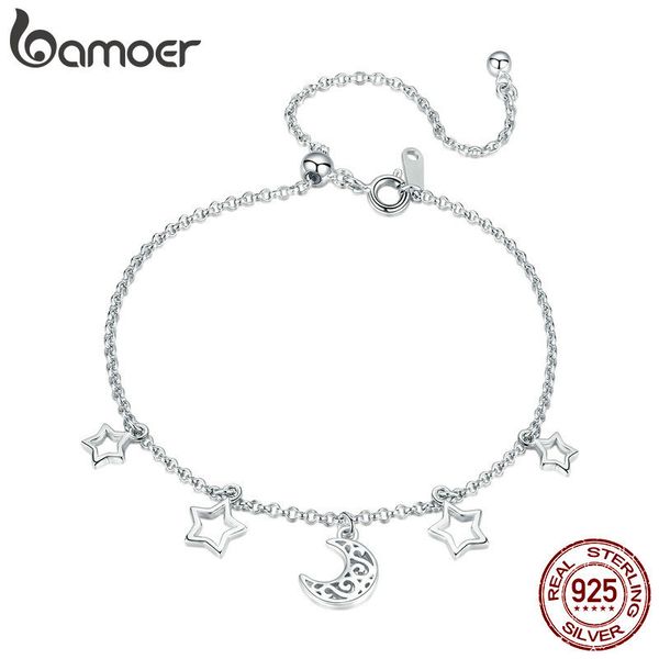 bamoer fashion new 925 sterling silver moon and star chain link bangles bracelets for women sterling silver jewelry scb107 cx200702, Black
bamoer fashion new 925 sterling silver moon and star chain link bangles bracelets for women sterling silver jewelry scb107 cx200702, Black