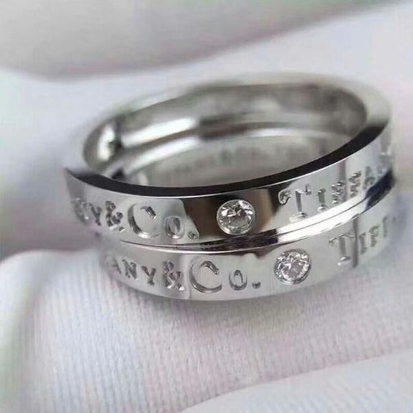 Three diamond titanium teel luxury de igner jewelry women ring engagement wedding ring et men jewelry ring