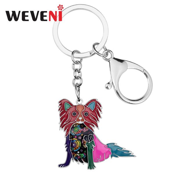 weveni enamel alloy papillon dog key chains keychain holder animal jewelry for women girls bag car charms pendant gift wholesale, Silver
weveni enamel alloy papillon dog key chains keychain holder animal jewelry for women girls bag car charms pendant gift wholesale, Silver