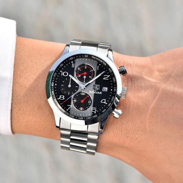 benyar new fashion chronograph sport watches set men leather strap brand quartz blue watch clock relogio masculino reloj hombre2249, Slivery;brown
benyar new fashion chronograph sport watches set men leather strap brand quartz blue watch clock relogio masculino reloj hombre2249, Slivery;brown