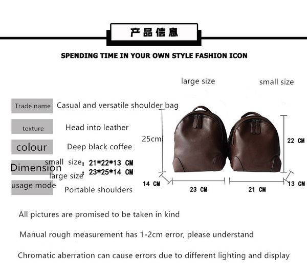 2019 new korean version of the first layer leather travel fashion backpack casual fashion with retro leather bag for women, Black;white
2019 new korean version of the first layer leather travel fashion backpack casual fashion with retro leather bag for women, Black;white
