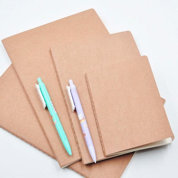 A4 A5 A6 Stitching Binding Soft Copybook Daily Vintage Blank Notepad With Brown Cover For Students Drawing And Exercise Notebook