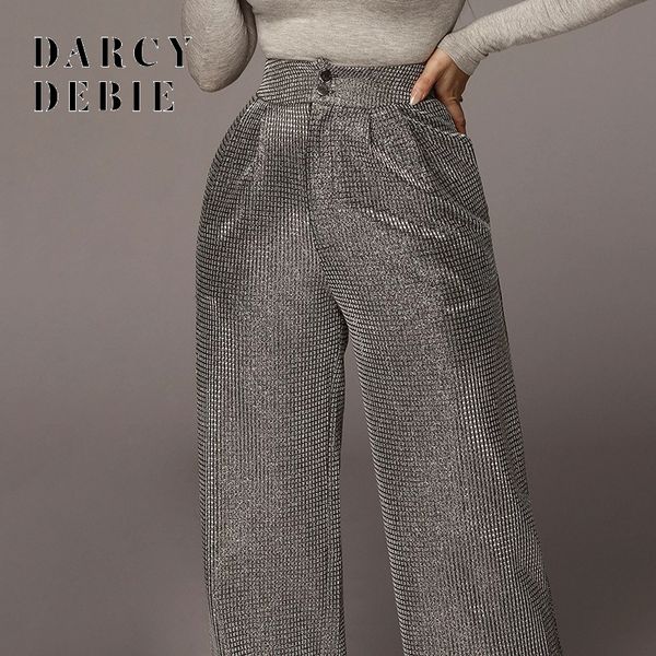 darcydebie women spaekly small plaid wide leg pants high waist loose straight sliver trousers female winter fashion club pants, Black;white
darcydebie women spaekly small plaid wide leg pants high waist loose straight sliver trousers female winter fashion club pants, Black;white