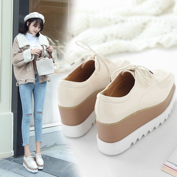 muffins beige high heels women's sneakers on thick soles lace-up shoes sandals ladies wedge square toe pumps, Black
muffins beige high heels women's sneakers on thick soles lace-up shoes sandals ladies wedge square toe pumps, Black