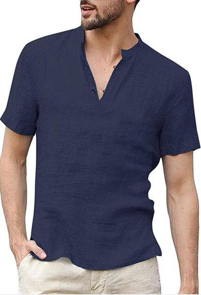 e-baihui 2021 men's shirt spring and summer new european and american fashion trend cotton and linen 20028, White;black
e-baihui 2021 men's shirt spring and summer new european and american fashion trend cotton and linen 20028, White;black