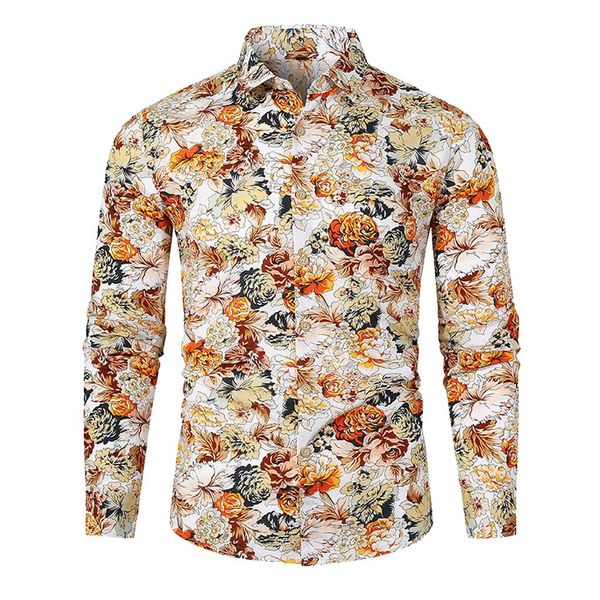 casual slim fit men's shirt autumn & winter floral printed long sleeve shirts single breasted comfortable male blouse, White;black
casual slim fit men's shirt autumn & winter floral printed long sleeve shirts single breasted comfortable male blouse, White;black