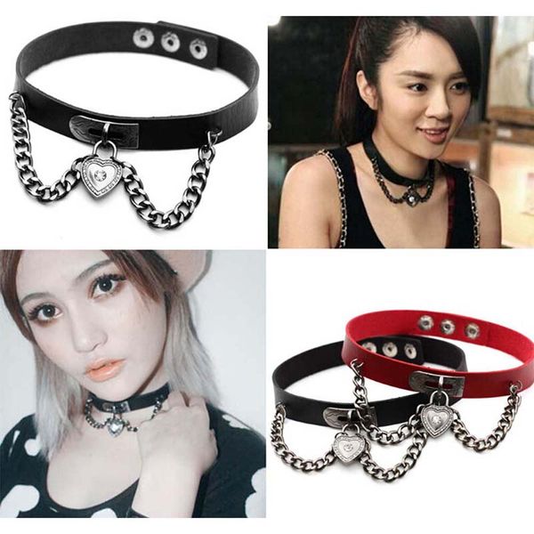new punk harajuku heart lock velvet gothic necklace for women rock pu leather choker collar statement necklace jewelry, Golden;silver
new punk harajuku heart lock velvet gothic necklace for women rock pu leather choker collar statement necklace jewelry, Golden;silver
