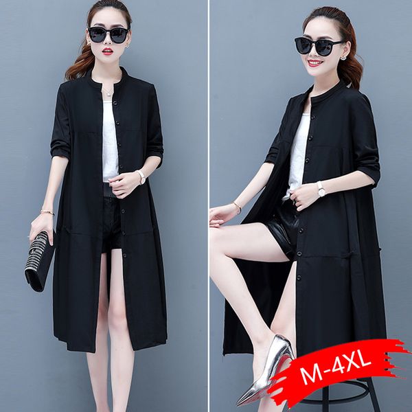 women's spring new trench coat 2019 fashion loose large size red autumn over the knee coat women's long windbreaker, Tan;black
women's spring new trench coat 2019 fashion loose large size red autumn over the knee coat women's long windbreaker, Tan;black