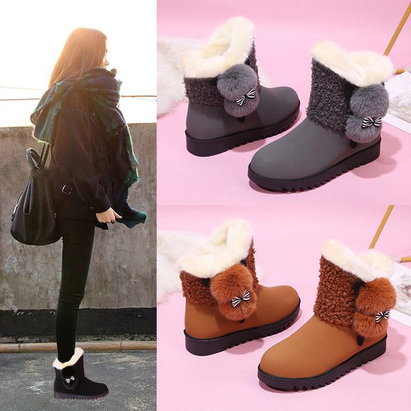 round toe winter boots lady brand women's shoes booties woman 2019 low heel lace up boots-women australia 2020 fashion snow, Black
round toe winter boots lady brand women's shoes booties woman 2019 low heel lace up boots-women australia 2020 fashion snow, Black