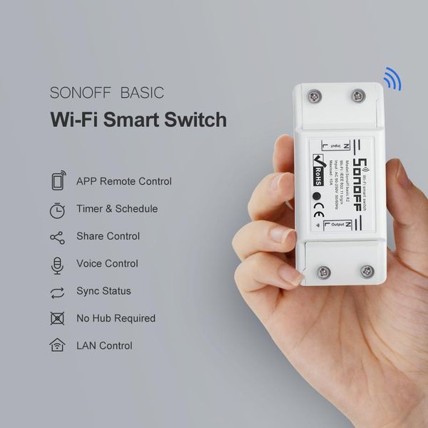 sonoff basic wifi switch diy wireless remote domotica light smart home automation relay module controller work with alexa