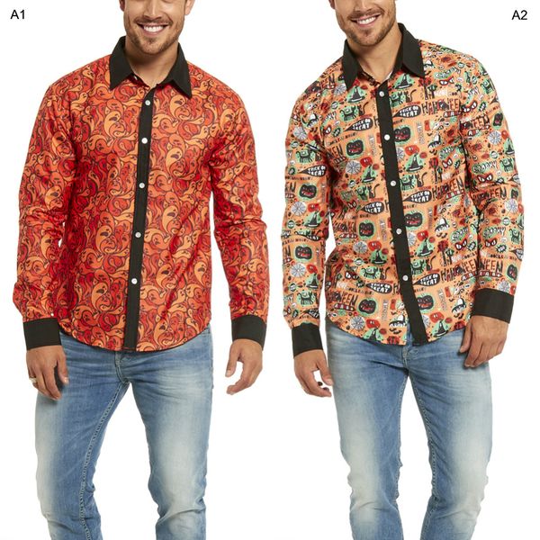 men shirts casual print long sleeve button down shirt funny male get-together blouse, White;black
men shirts casual print long sleeve button down shirt funny male get-together blouse, White;black