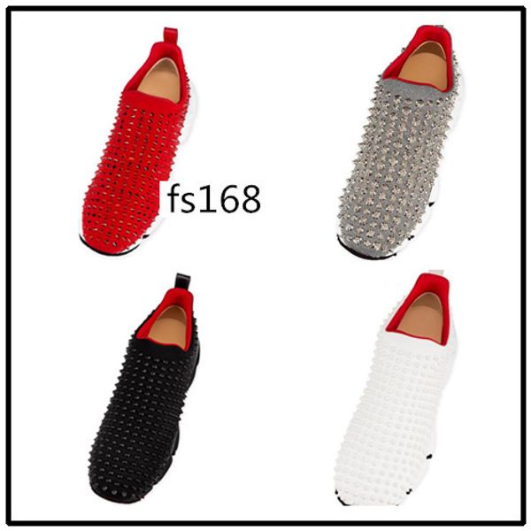 red bottom spike sock designer casual shoes , red sole flats with krystal spikes 2, Black
red bottom spike sock designer casual shoes , red sole flats with krystal spikes 2, Black
