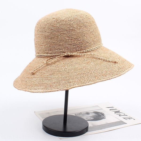 lafite female hand-woven solid bucket bucket straw fisherman color breathable straw hat summer bow sunshade fisherman hat, Blue;gray 
lafite female hand-woven solid bucket bucket straw fisherman color breathable straw hat summer bow sunshade fisherman hat, Blue;gray