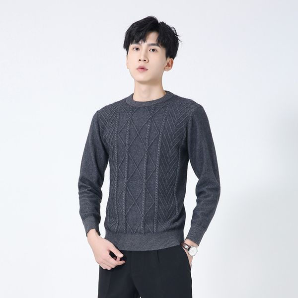 lhzsyy 2019autumn winter new men's o neck pure cashmere sweater fashion pattern loose base shirt warm knithick youth pullover, White;black
lhzsyy 2019autumn winter new men's o neck pure cashmere sweater fashion pattern loose base shirt warm knithick youth pullover, White;black
