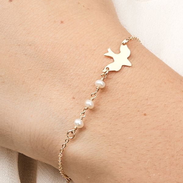 2019 designer original bird metal peace pigeon round white imitation pearl women's bracelet bohemian style jewelry, Black
2019 designer original bird metal peace pigeon round white imitation pearl women's bracelet bohemian style jewelry, Black