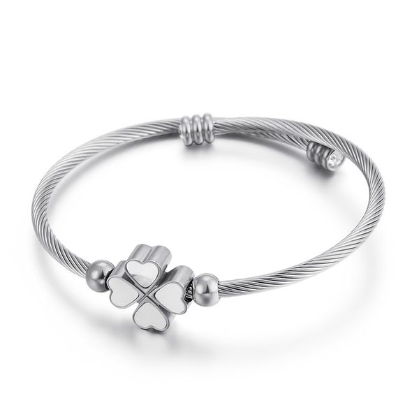 tri-color stainless steel charm women bangles romantic heart four leaves white shell cuff bangles jewelry women accessory, Black
tri-color stainless steel charm women bangles romantic heart four leaves white shell cuff bangles jewelry women accessory, Black
