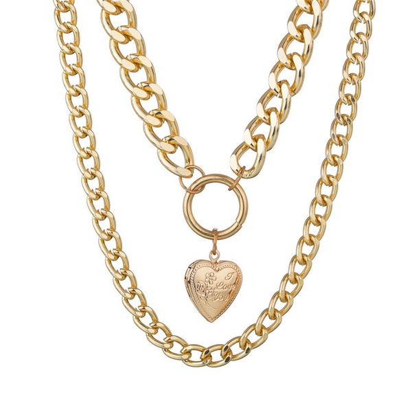 modyle punk metal heart choker necklace for women big thick chain round hollow multilayer pendant long necklaces jewelry, Silver
modyle punk metal heart choker necklace for women big thick chain round hollow multilayer pendant long necklaces jewelry, Silver