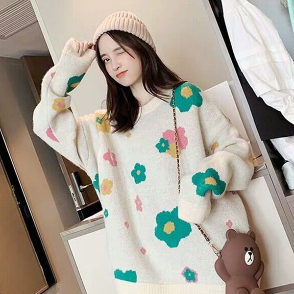 pullover sweater female jacket korean version of the loose color matching wild student sweater, White;black
pullover sweater female jacket korean version of the loose color matching wild student sweater, White;black