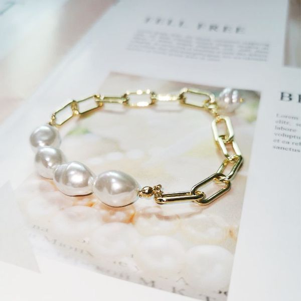 jiayijiaduo new baroque irregular imitation pearls gold metal link chain bracelets for women girl summer party jewelry, Golden;silver
jiayijiaduo new baroque irregular imitation pearls gold metal link chain bracelets for women girl summer party jewelry, Golden;silver