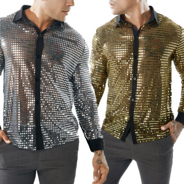 mens long sleeve shirt dot scales nightclub lapel casual blouse fitness shirt, White;black
mens long sleeve shirt dot scales nightclub lapel casual blouse fitness shirt, White;black