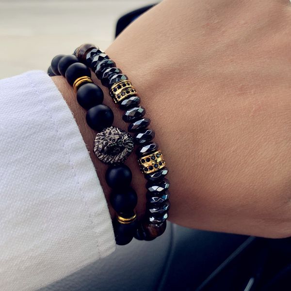 2pcs/set fashion crown & lion charm bracelet men classic matte & lava stone set bracelet for men pave cz jewelry gift, Golden;silver
2pcs/set fashion crown & lion charm bracelet men classic matte & lava stone set bracelet for men pave cz jewelry gift, Golden;silver