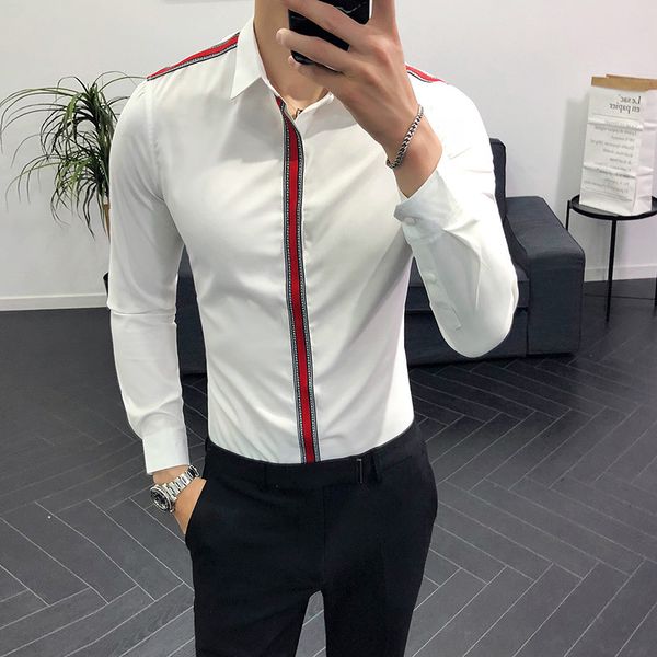 korean slim turndown collar design casual dress shirt chemise homme fashion brand camisa masculina long sleeve shirt men black, White;black
korean slim turndown collar design casual dress shirt chemise homme fashion brand camisa masculina long sleeve shirt men black, White;black