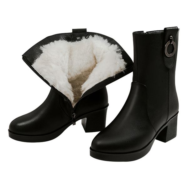 2020 ladies winter new plus velvet leather snow boots fur all-in-one outdoor thick heel non-slip middle tube zipper women's boot, Black
2020 ladies winter new plus velvet leather snow boots fur all-in-one outdoor thick heel non-slip middle tube zipper women's boot, Black