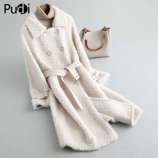 women's fur & faux aorice a19057 lady real wool coat jacket with leather belt over size parka women winter warm genuine coats trench, Black
women's fur & faux aorice a19057 lady real wool coat jacket with leather belt over size parka women winter warm genuine coats trench, Black