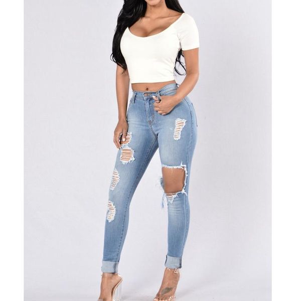 wholesale high steeet high waist woman jeans pencil, Blue
wholesale high steeet high waist woman jeans pencil, Blue
