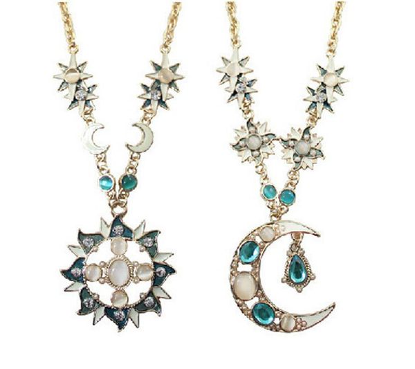 european and american new trendy crystal long necklace for women sun god moon god flash long necklace fashion jewelry, Silver
european and american new trendy crystal long necklace for women sun god moon god flash long necklace fashion jewelry, Silver