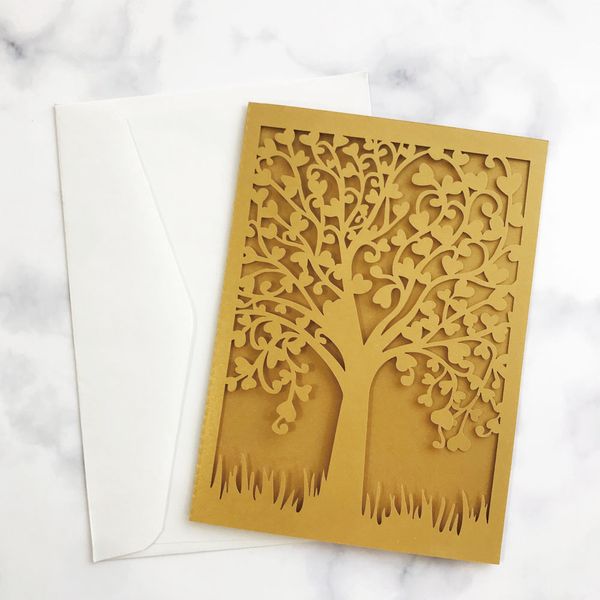25pcs pearl paper laser cut wedding invitation card, personalized big tree cover nature theme activity party decoration supplies, Black
25pcs pearl paper laser cut wedding invitation card, personalized big tree cover nature theme activity party decoration supplies, Black