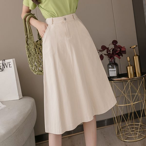 skirts korean fashion womens elegant office lady high-waist a-line skirt women solid midi faldas mujer moda, Black
skirts korean fashion womens elegant office lady high-waist a-line skirt women solid midi faldas mujer moda, Black