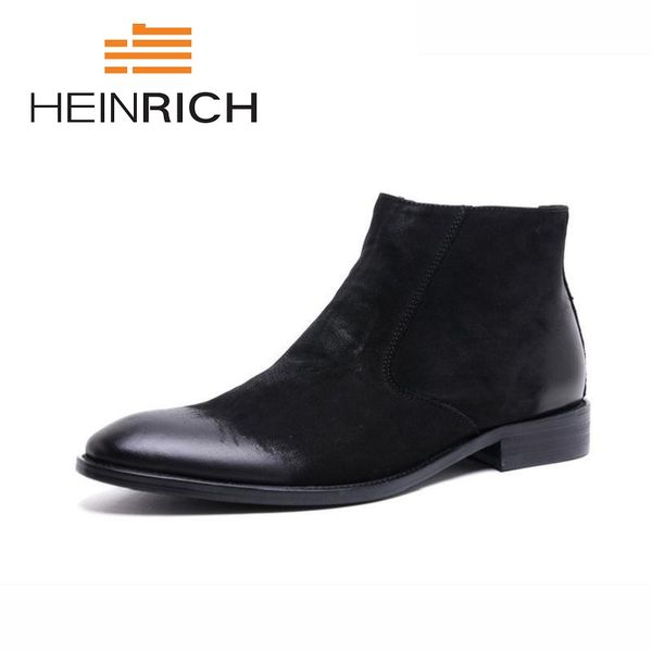 heinrich 2018 quality genuine leather winter boots men warm shoes men casual handmade pointed toe man leather shoes, Black
heinrich 2018 quality genuine leather winter boots men warm shoes men casual handmade pointed toe man leather shoes, Black