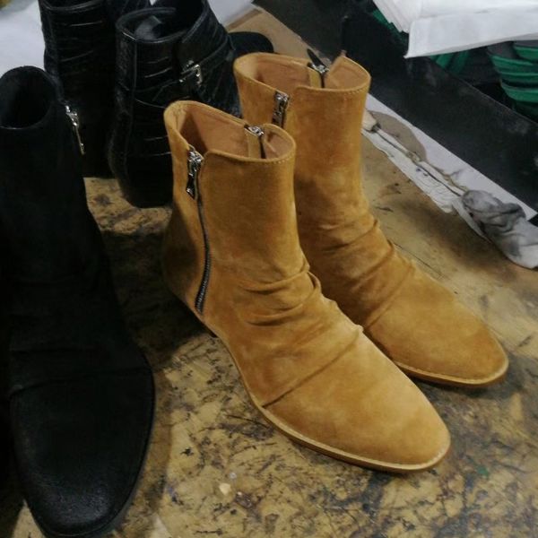 2019 new fashion chelse suede boots hombre back zipper western boots with original box, Black
2019 new fashion chelse suede boots hombre back zipper western boots with original box, Black