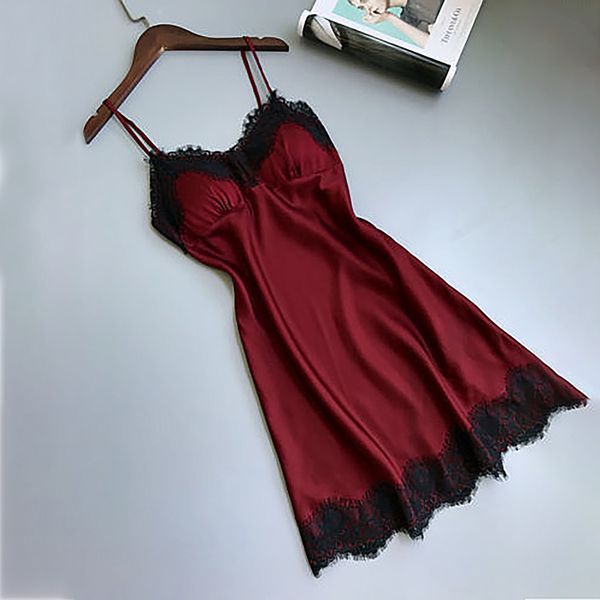nightgowns & sleepshirts sleep lounge satin sleepwear women ladies nightwear nightdress lingerie with chest pads homwear, Black;white
nightgowns & sleepshirts sleep lounge satin sleepwear women ladies nightwear nightdress lingerie with chest pads homwear, Black;white